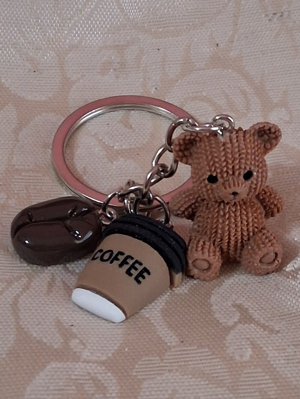 💥5/$13💥Cute Teddy Bear Coffee Charm Keychain